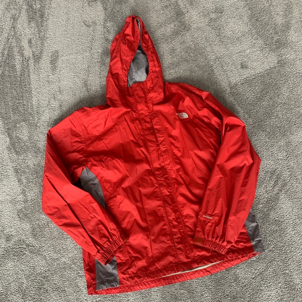 The North Face Mens Hyvent Red Rain Jacket